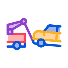 Escape Machine Truck Icon Vector. Outline Escape Machine Truck Sign. Isolated Contour Symbol Illustration