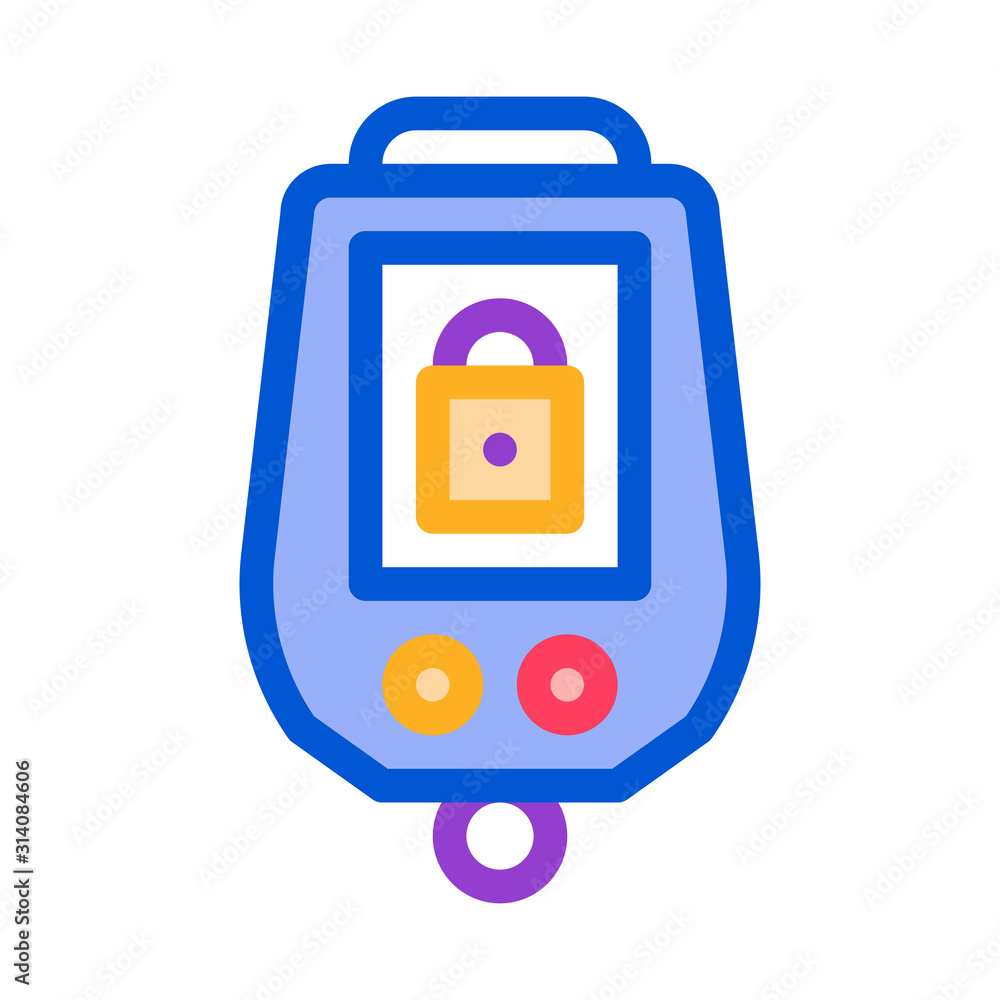 Poster secure alarm padlock icon vector. outline secure alarm padlock sign. isolated contour symbol illustr