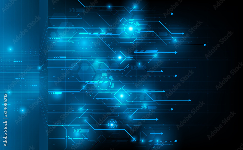 Poster abstract futuristic circuit connection board.vector and illustration