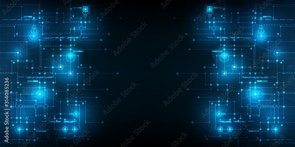 Poster abstract futuristic circuit connection board.vector and illustration