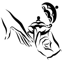 man gives or sells a woman a ring with pearls