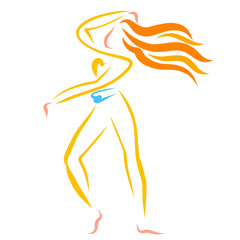 woman performing energetic dance, beauty and sport