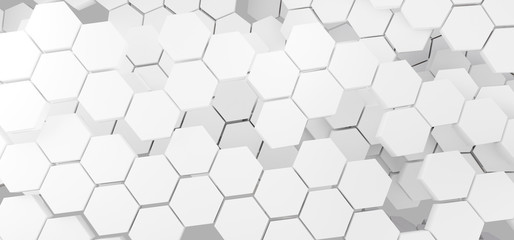 hexagonal background design 3d-illustration white design