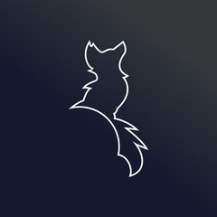 Fox Logo Design. One Line Logo Concept