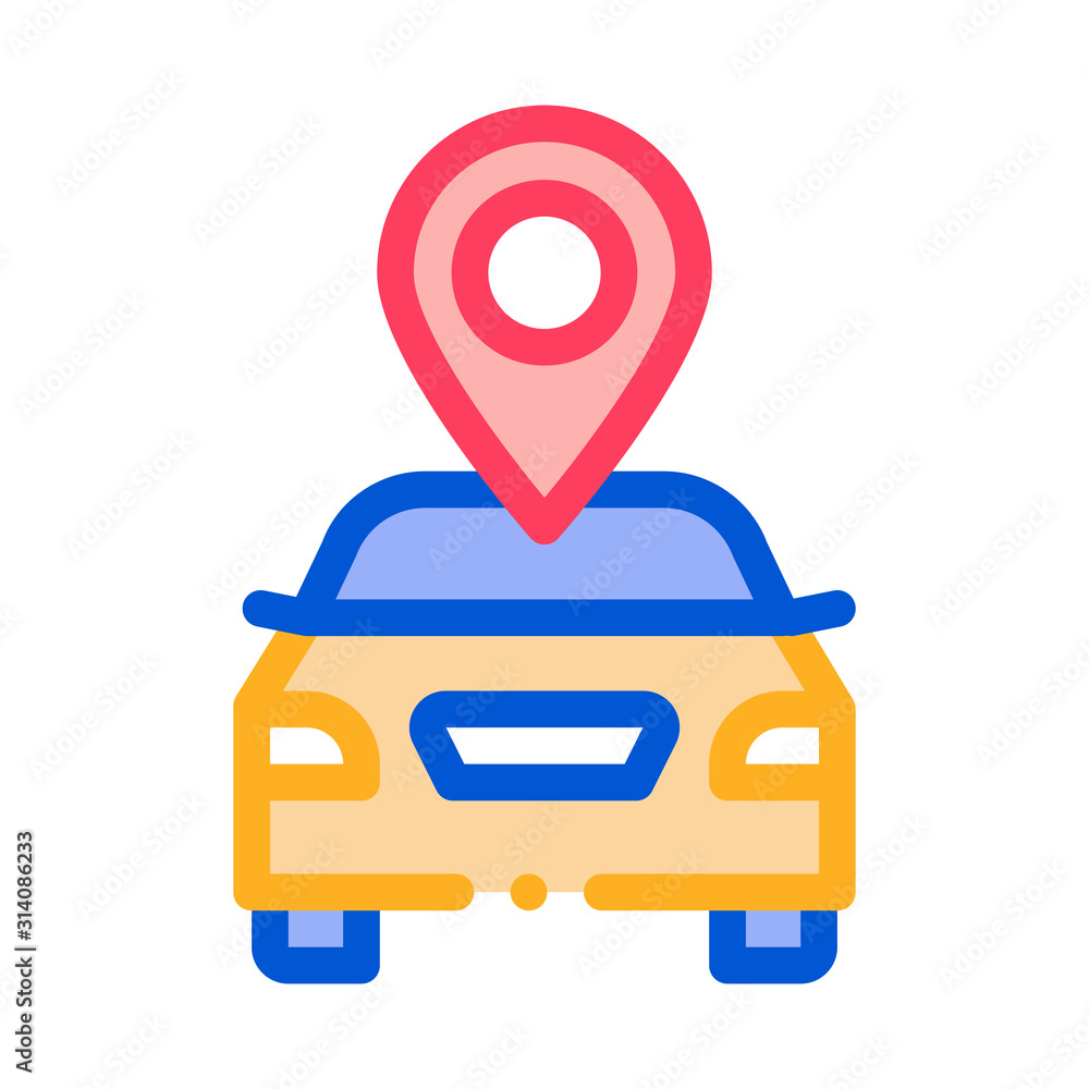 Poster geolocation machines logo icon vector. outline geolocation machines logo sign. isolated contour symb