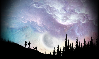 Road to nowhere cartoon characters in the real world silhouette art photo manipulation