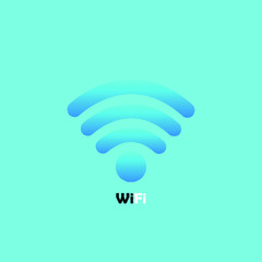 Wi-fi icon with a blue background.