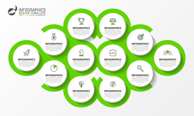 Infographic design template. Creative concept with 12 steps