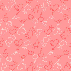 Valentine seamless pattern with hearts. Perfect for wallpapers, web page backgrounds, textiles, greeting cards and wedding invitations.