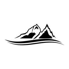 Mountain icon vector simple design