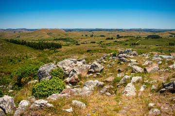 landscape with rocks and blue sky