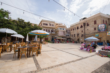 Fototapeta na wymiar A square of the historic center of Sidon. Sidon, Lebanon - June, 2019