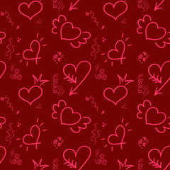 Valentine seamless pattern with hearts. Perfect for wallpapers, web page backgrounds, textiles, greeting cards and wedding invitations.