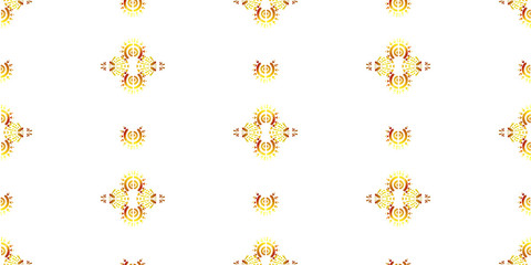 Nice native gold ornament pattern hand-drawn ikat geometric background - Ethnic folk pattern. Tribal embroidery background. Vector