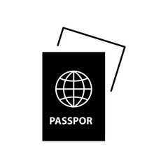 Passport icon vector simple design