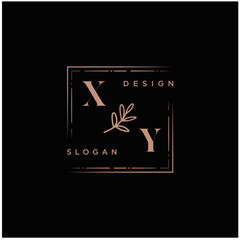 XY Beauty vector initial logo, handwriting logo of initial signature, wedding, fashion, jewerly, boutique, floral and botanical with creative template for any company or business