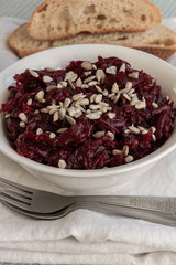 Beetroot salad, vegetarian-vegan  healthy eating