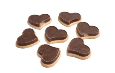 chocolate hearts isolated