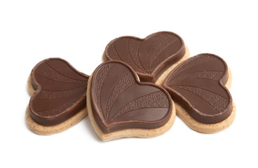 chocolate hearts isolated
