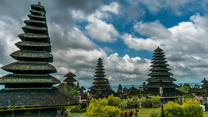 Roofs in Pura Besakih Temple in Bali Island, Indonesia