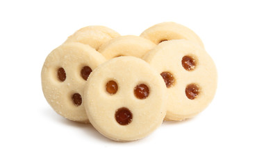 round cookies with jam isolated