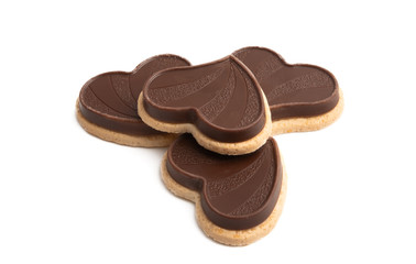 chocolate hearts isolated