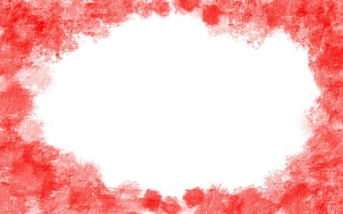 Red grunge frame on white background 