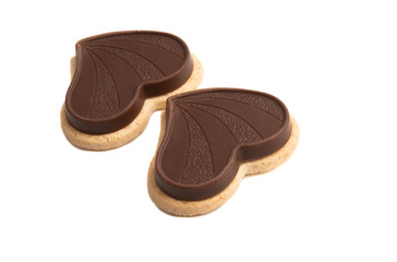 chocolate hearts isolated