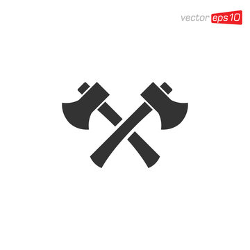 Axe Flat Icon Logo Illustration