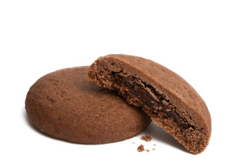cookies with chocolate cream isolated
