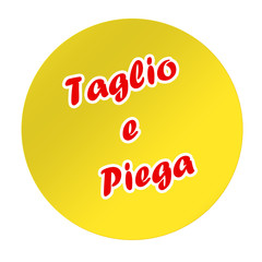 Yellow sticker with cut and fold writing