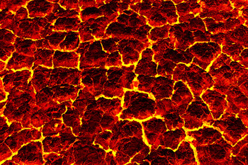 The lava drought in dry ground, Concept lava drought.