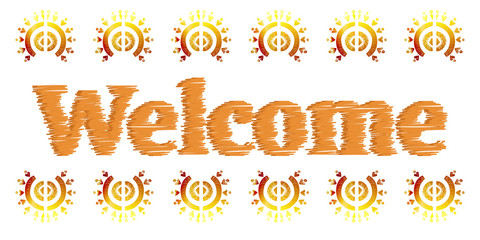 Welcome Sign Design Illustration. Decoration banner invitation Vector ornament