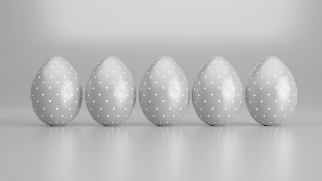 Graue Ostereier mit Punkten - Gru&szlig;karte zu Ostern