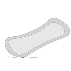 vector, isolated, continuous line drawing feminine sanitary pad