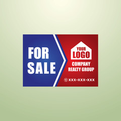 Real Estate Yard Sign Board for Sale Sign in Red Color