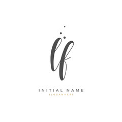 Handwritten initial letter L F LF for identity and logo. Vector logo template with handwriting and signature style.