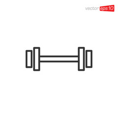 Barbell Flat Icon Design Illustration