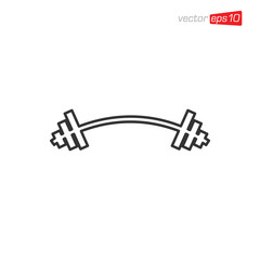 Barbell Flat Icon Design Illustration
