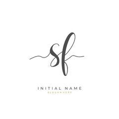 Handwritten initial letter S F SF for identity and logo. Vector logo template with handwriting and signature style.