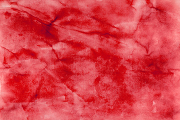 Old crumpled shabby red paper. Paper surface texture.