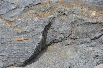 Textured Metamorphic Rock Surface with Natural Layers and Mineral Veins
