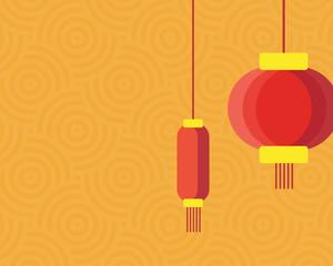 Chinese new year festival concept: There are lamp hang with chinese background style for your design.