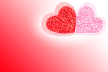 Red abstract hearts patterns.