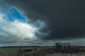 Fototapeta na wymiar Dark torm clouds background landscape image
