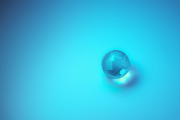 crystal globe on blue tone