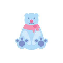 Merry christmas bear with scarf vector design