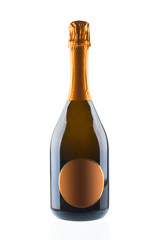 Champagne bottle isolated on white background