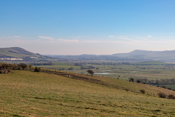 Fototapeta na wymiar Looking out over the South Downs on a sunny February day