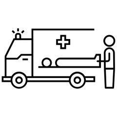 Ambulance Emergency Medical Transport Vector Icon, Rescue Concept